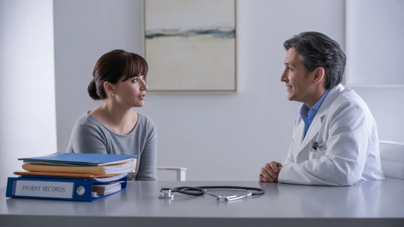 Health professional explaining safety concerns and risk factors of weight loss pills