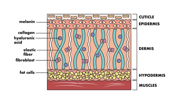 Diagram of copper peptides promoting skin regeneration and collagen boost