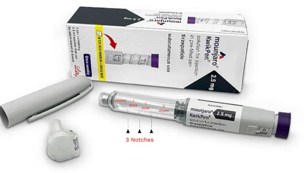 A chart comparing mounjaro uk price across different dosages from 2.5mg to 15mg